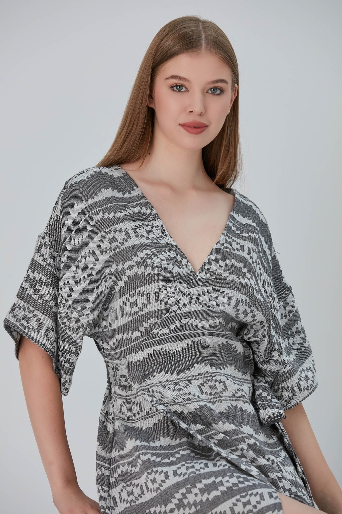 Begonville Elbise Nala Bambu Kruvaze Uzun Elbise - Heritage