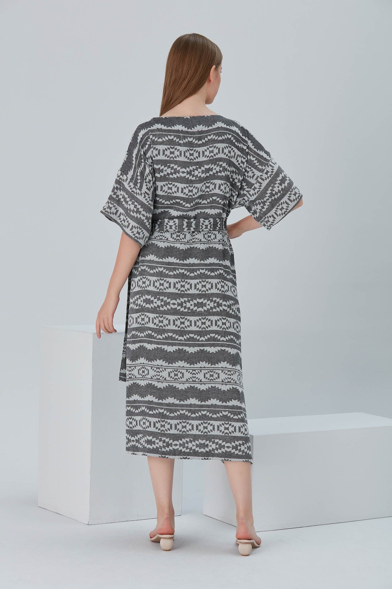 Begonville Elbise Nala Bambu Kruvaze Uzun Elbise - Heritage