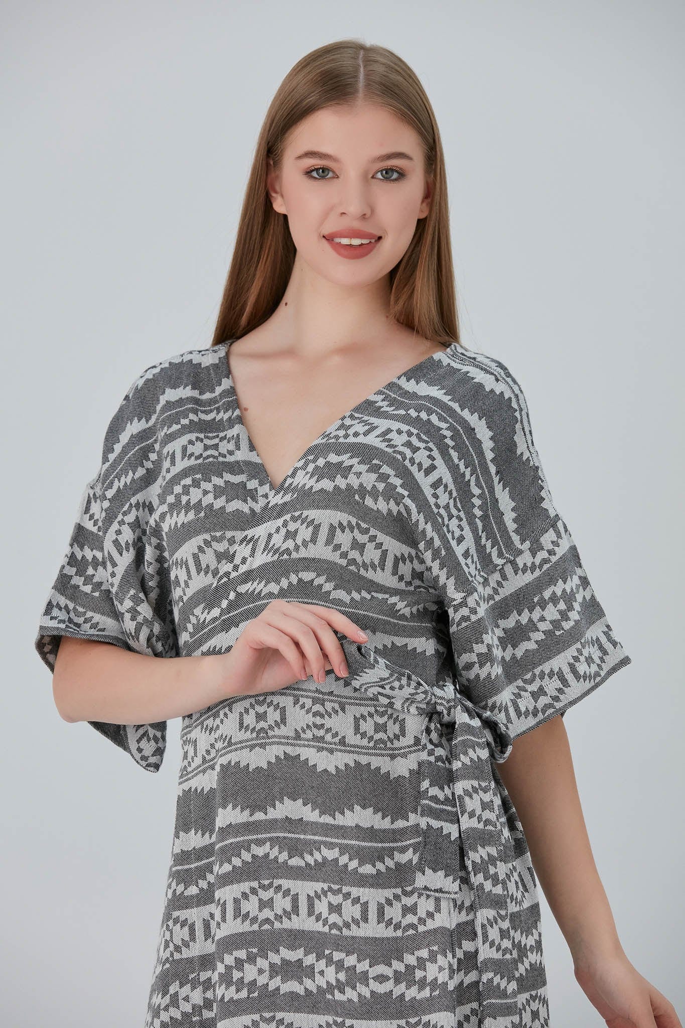 Begonville Elbise Nala Bambu Kruvaze Uzun Elbise - Heritage