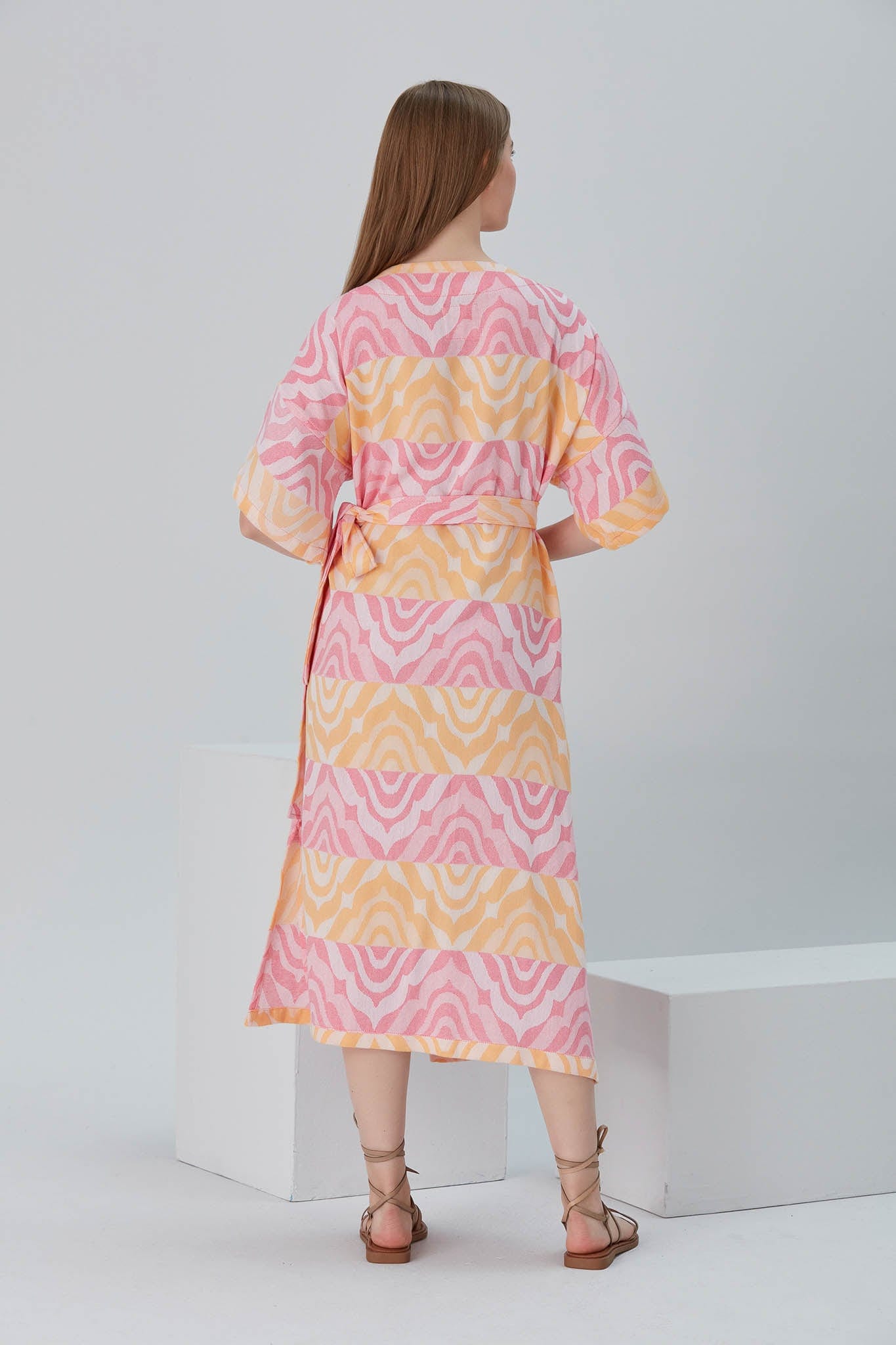 Begonville Elbise Nala Pamuk Kruvaze Uzun Elbise - Fiona Candy