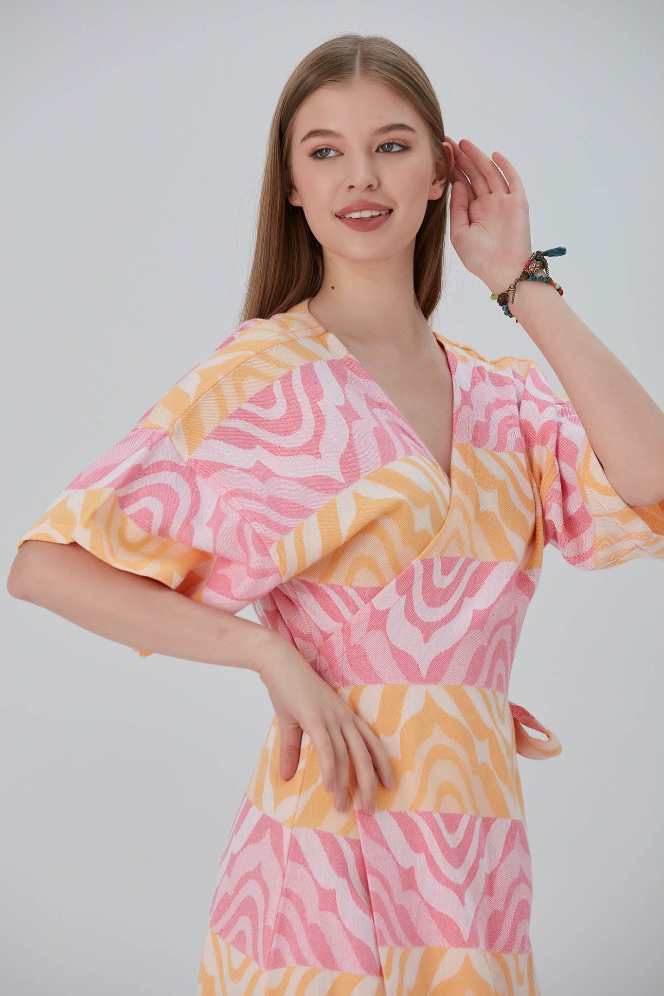 Begonville Elbise Nala Pamuk Kruvaze Uzun Elbise - Fiona Candy