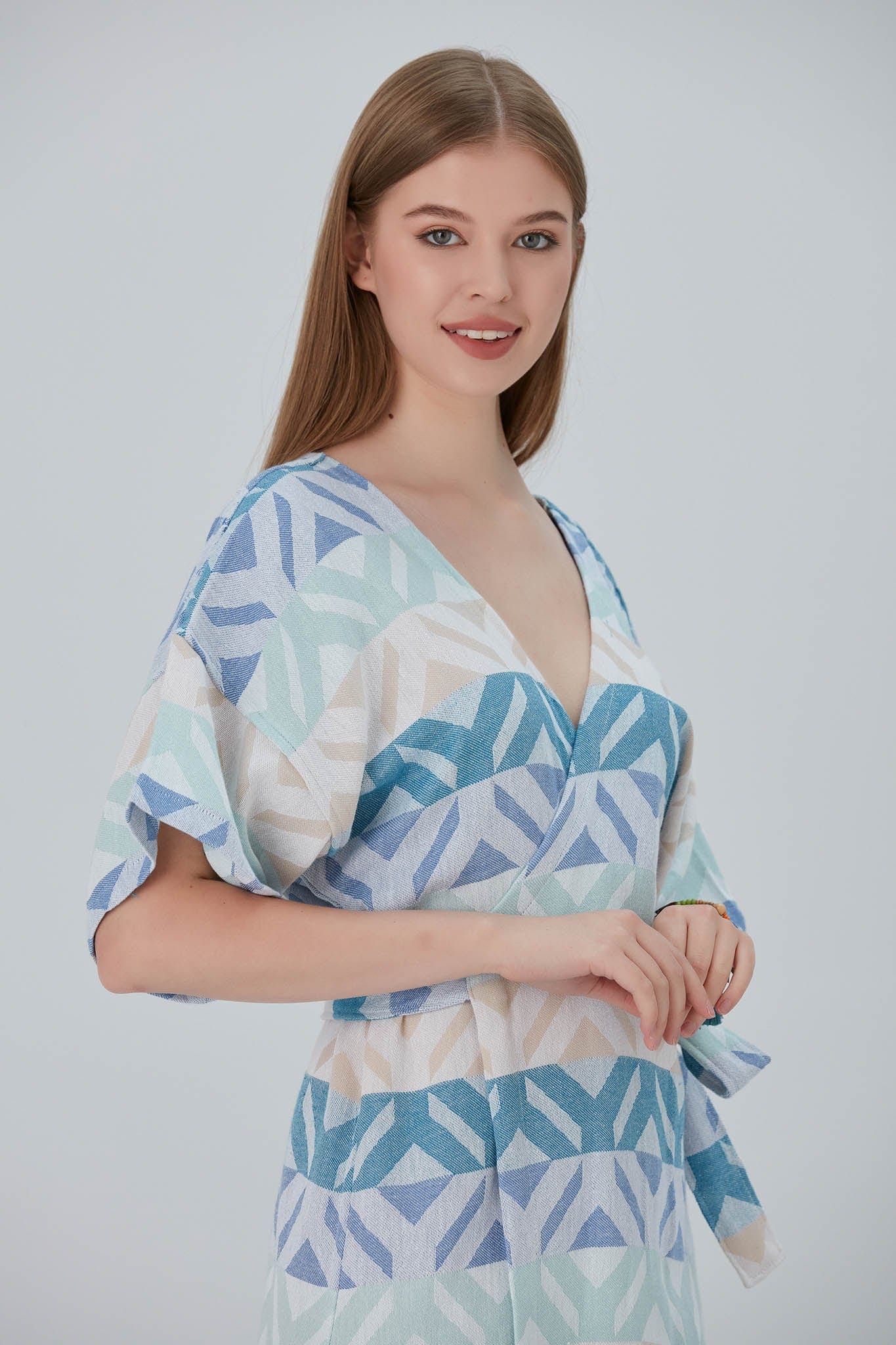 Begonville Elbise Nala Pamuk Kruvaze Uzun Elbise - Gristol