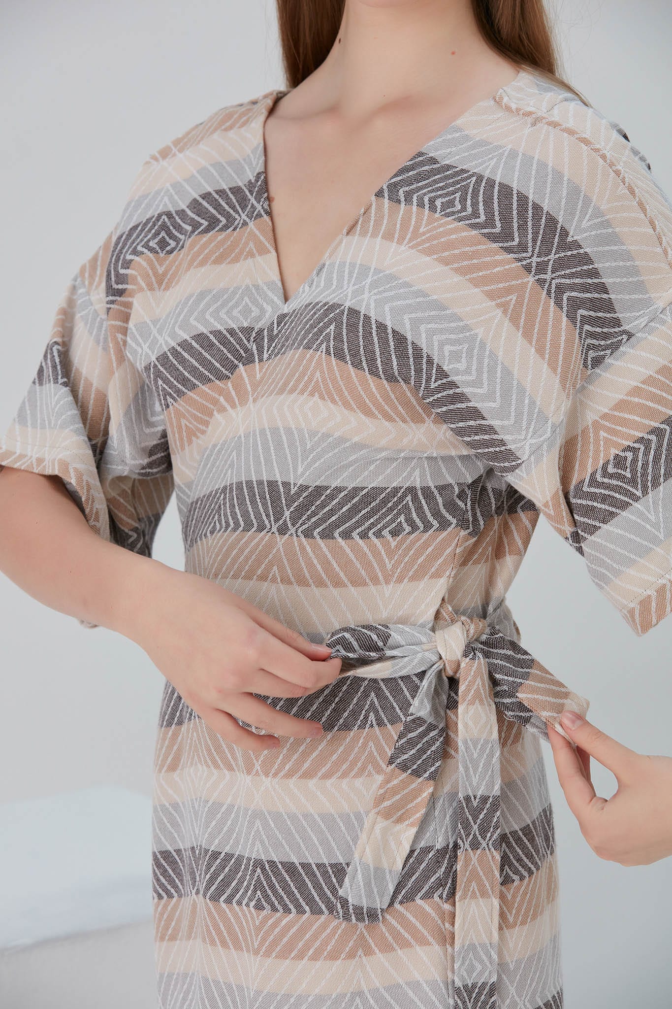 Begonville Elbise Nala Pamuk Kruvaze Uzun Elbise - Skye