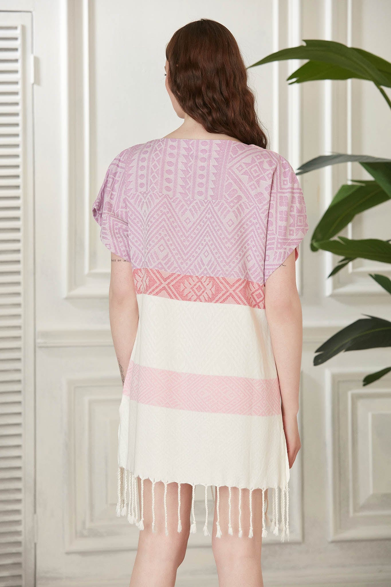 Begonville Tunik Aztec Bambu Tunik - Lila