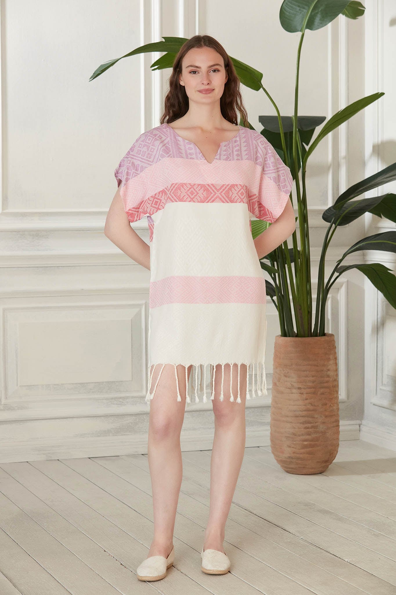 Begonville Tunik Aztec Bambu Tunik - Lila