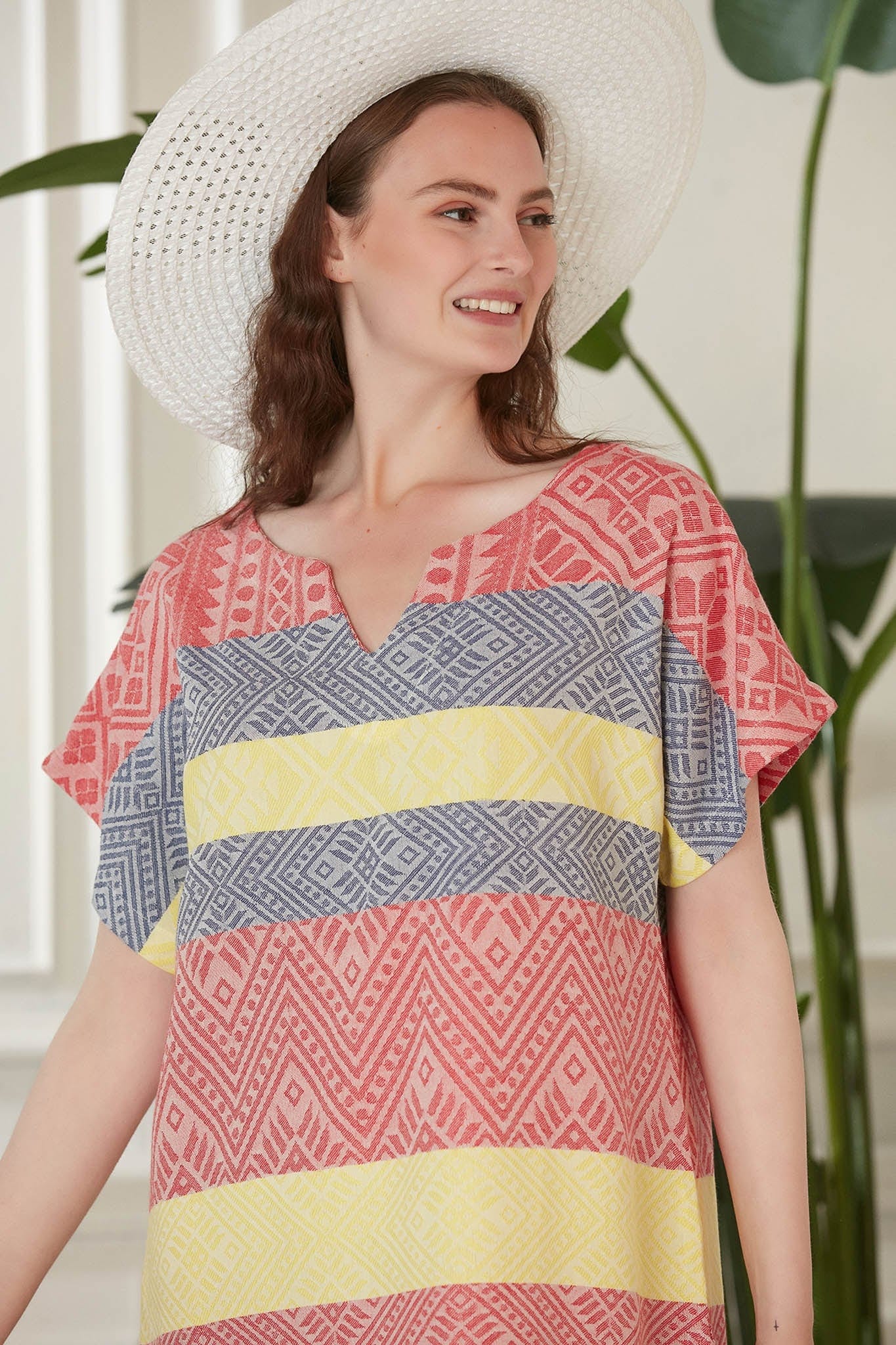 Begonville Tunik Sunrise Bambu Tunik - Kırmızı