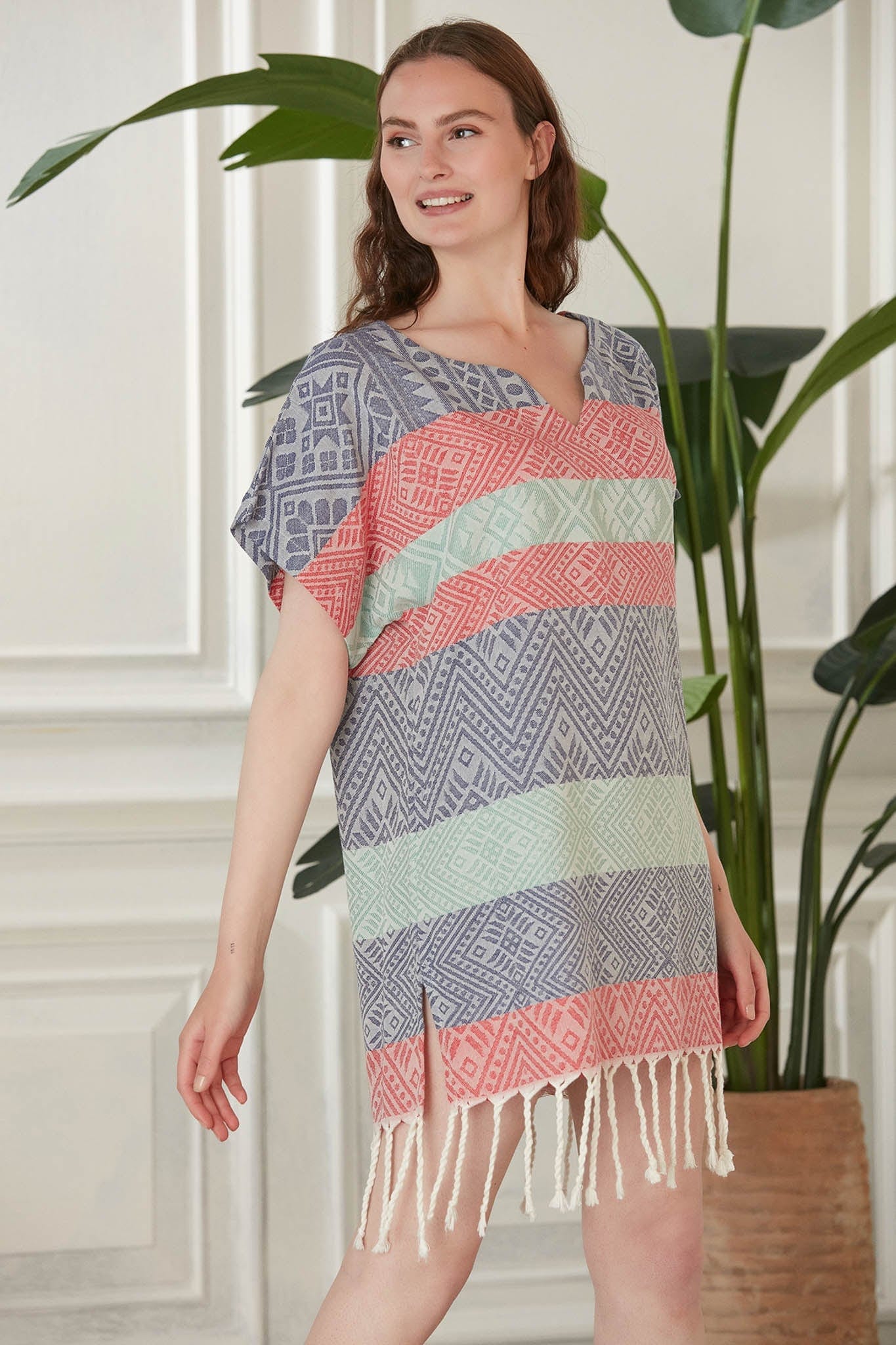 Begonville Tunik Sunrise Bambu Tunik - Lacivert