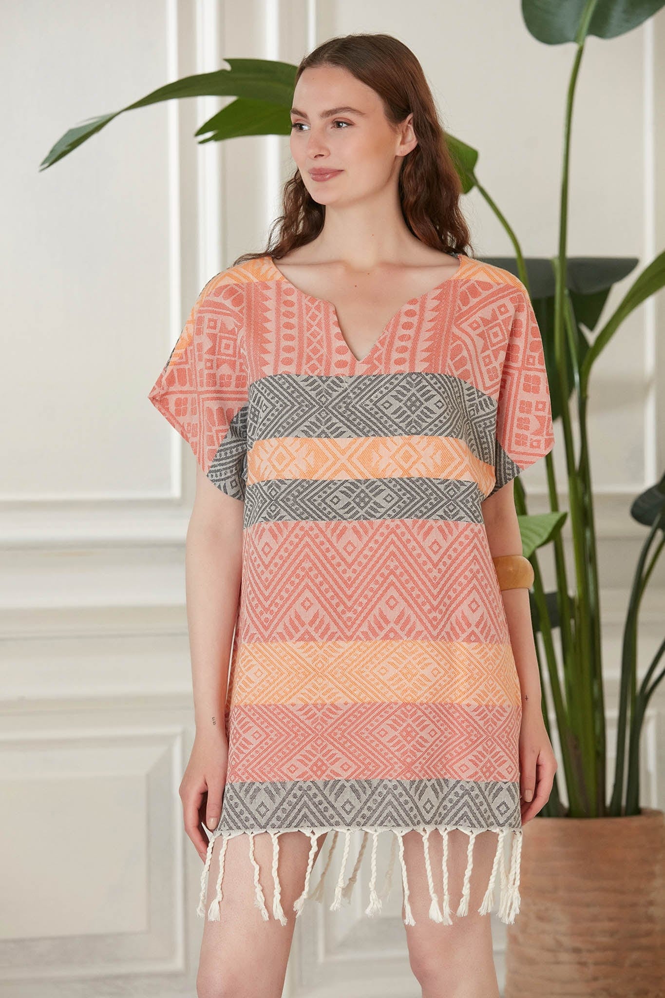 Begonville Tunik Sunrise Bambu Tunik - Turuncu