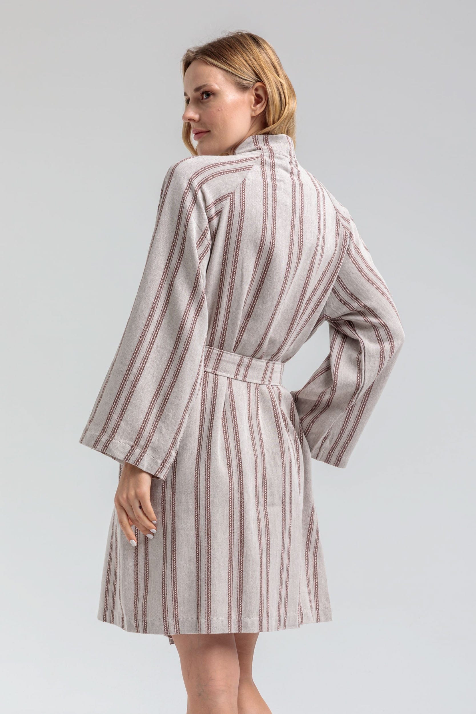 Begonville Bornoz Luma Pamuk Peştemal Bornoz - Kahve