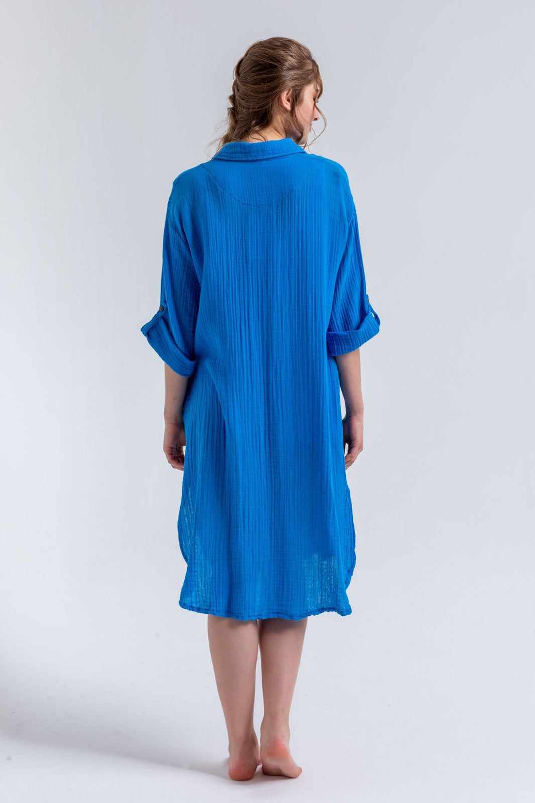 Begonville Gömlek Elbise Caroline Gömlek Elbise - Mavi