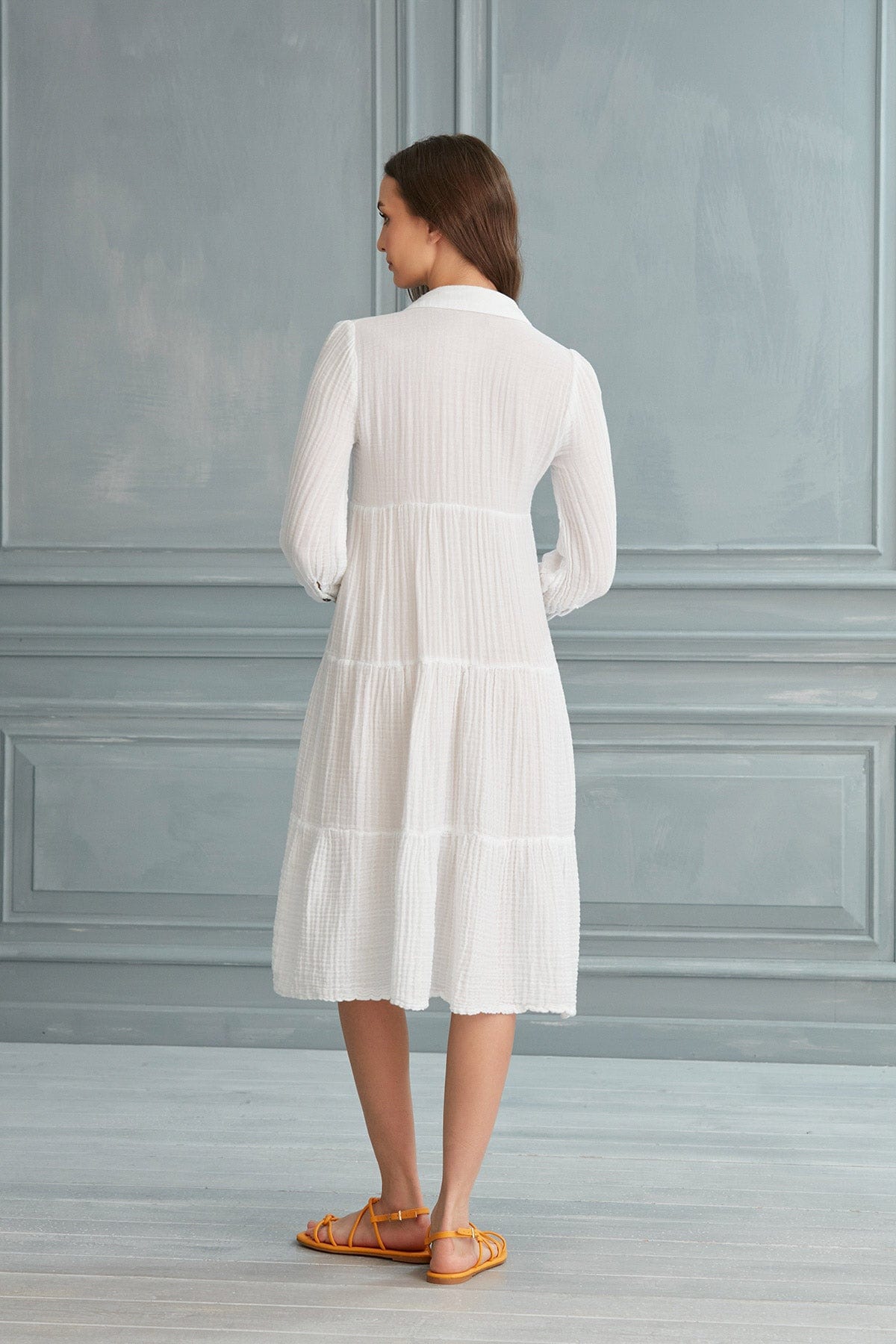 Begonville Gömlek Elbise Maya Uzun Gömlek Elbise - Beyaz