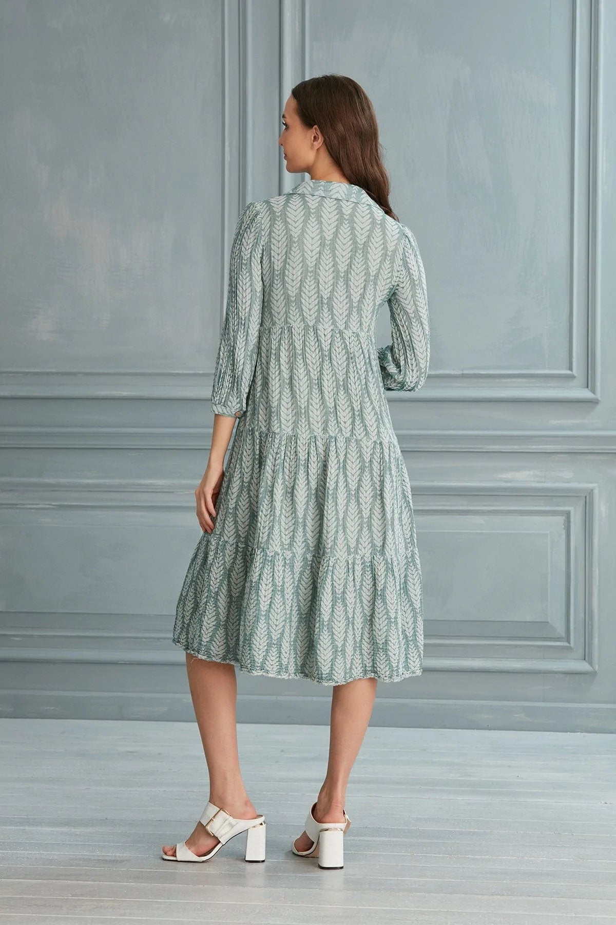 Begonville Gömlek Elbise Maya Uzun Gömlek Elbise - Zümrüt