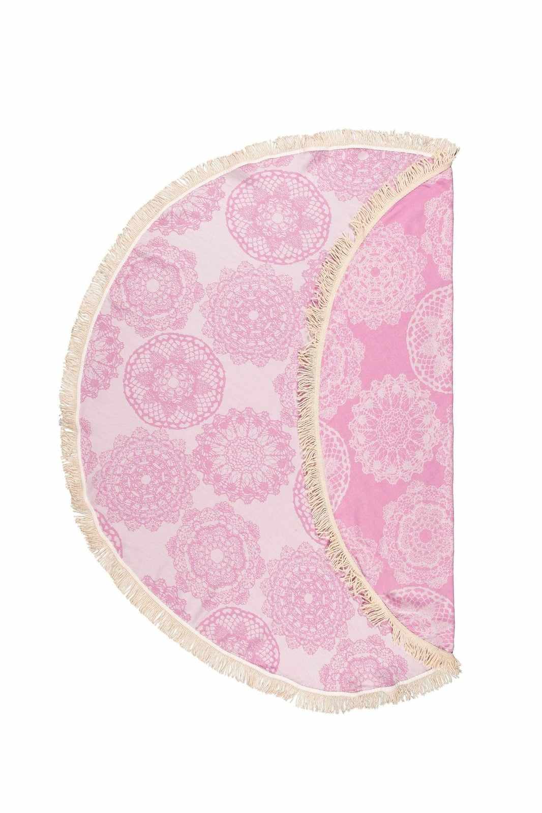 Begonville Peştemal Pareo Lace Bambu Yuvarlak Peştemal - Pembe