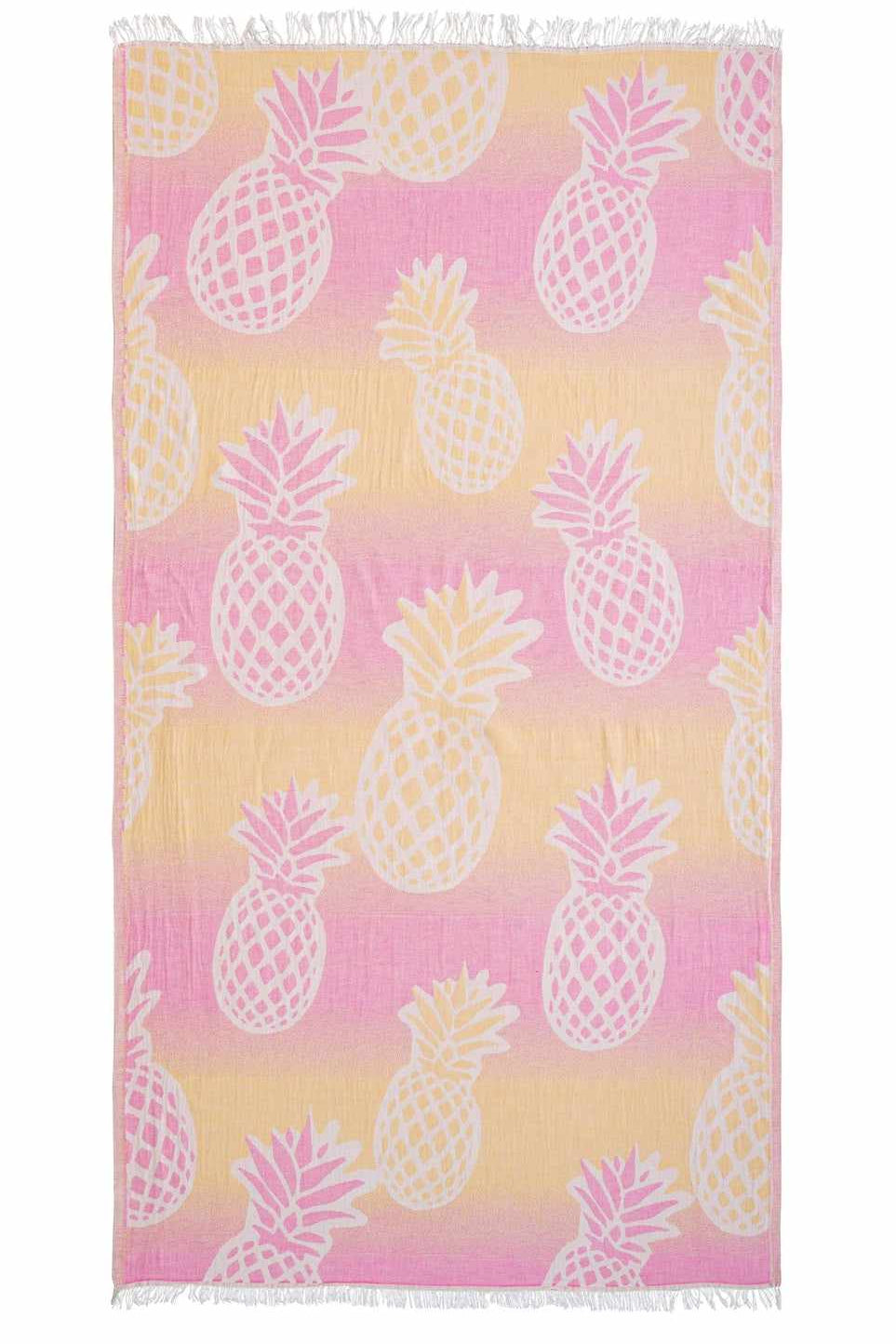 Begonville Peştemal Pareo Pineapple Çok Katmanlı Peştemal - Sarı / Pembe