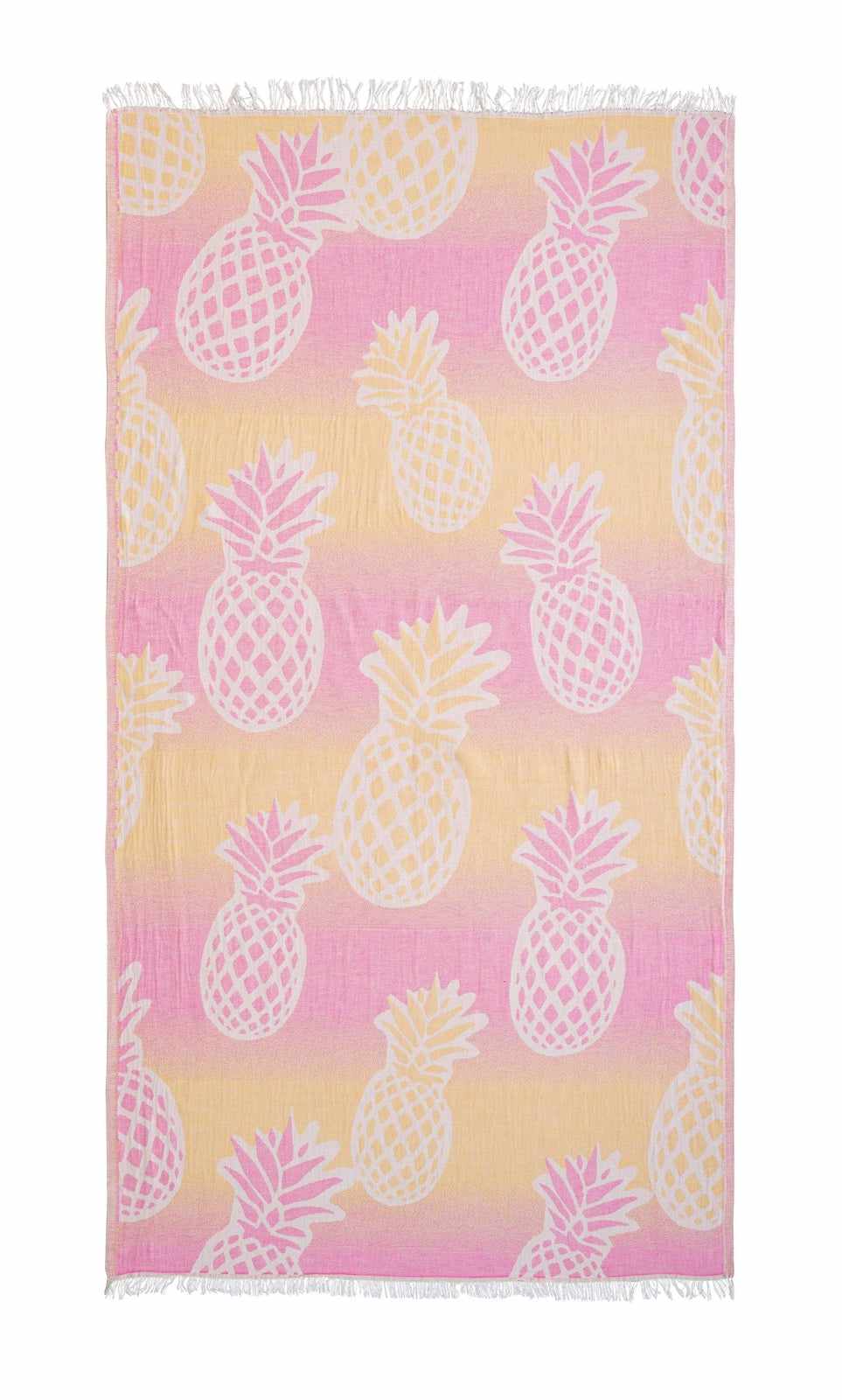 Begonville Peştemal Pareo Pineapple Çok Katmanlı Peştemal - Sarı / Pembe