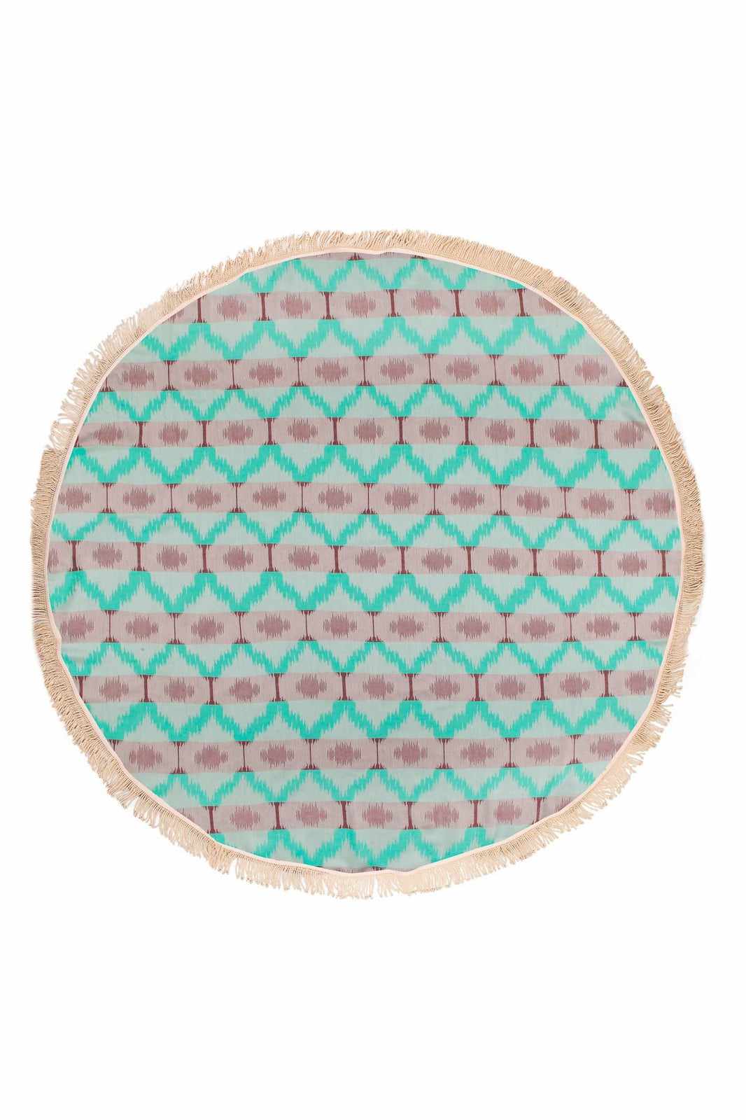 Begonville Peştemal Pareo Ripple Bambu Yuvarlak Peştemal - Mint / Kahve