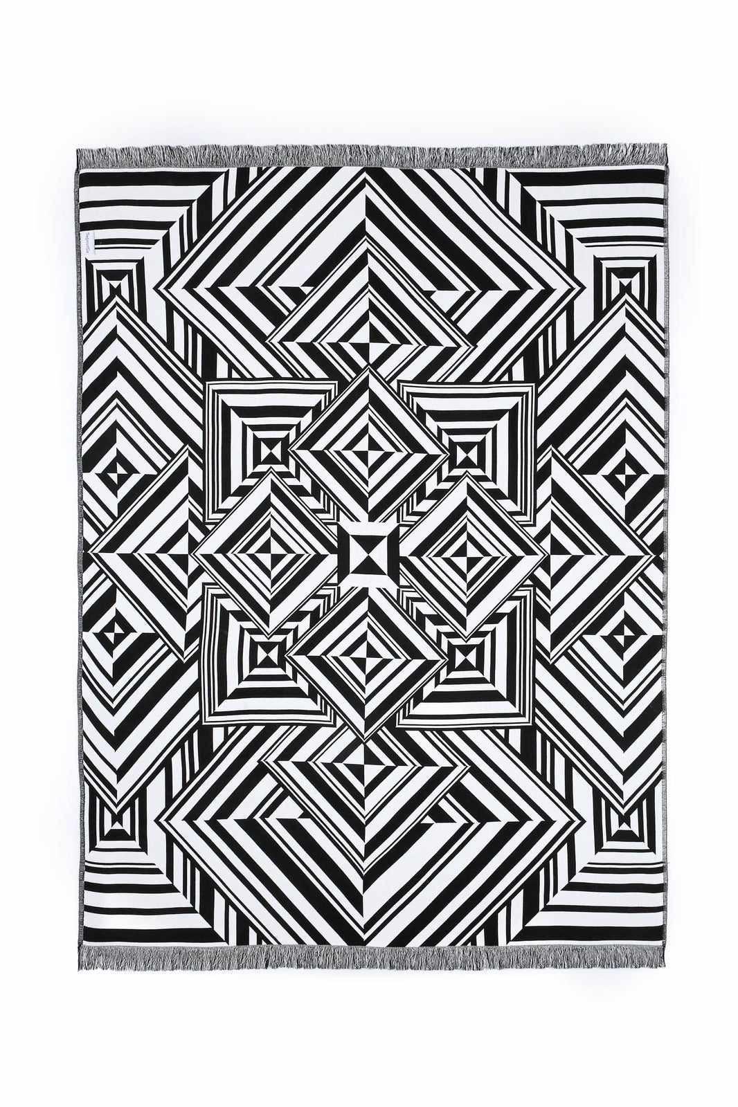 Begonville Bath and Beach Throw Black & White Cotton Throw Mirror