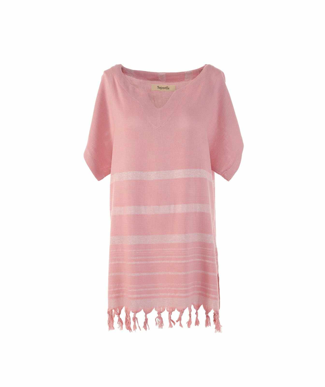 Begonville Tunik Shiny Simli Bambu Tunik - Pembe